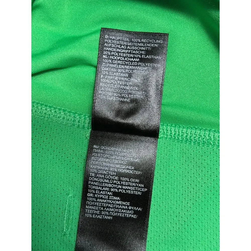The North Face Cycle Bike Jersey Womens Size M Green 1/4 Zip Short Sleeve Tee